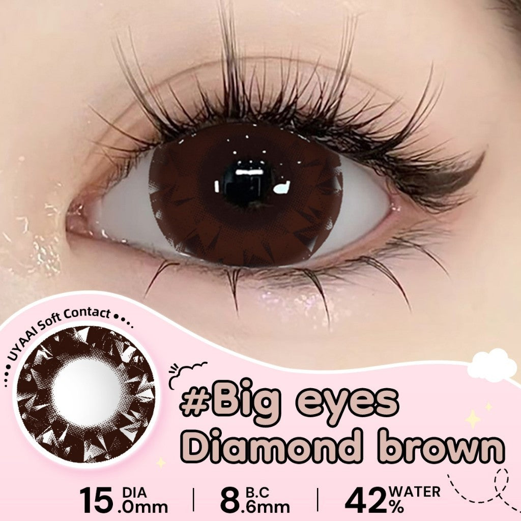 UYAAI Softlens Normal  Seri #Beeswax Pony Gray Sepasang Lensa Kontak Diameter14.0-15.0MM Kadar Air 42% soflens