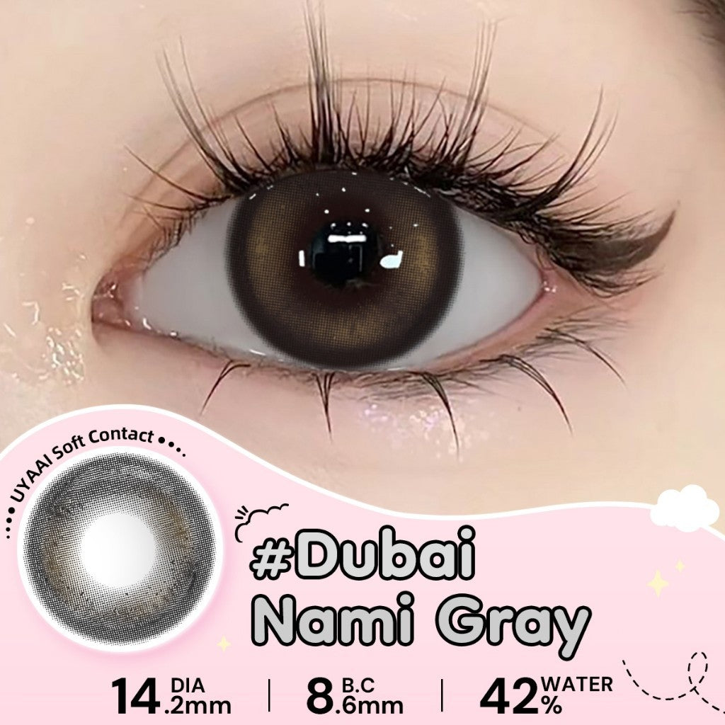UYAAI Softlens Normal  Seri #Beeswax Pony Gray Sepasang Lensa Kontak Diameter14.0-15.0MM Kadar Air 42% soflens