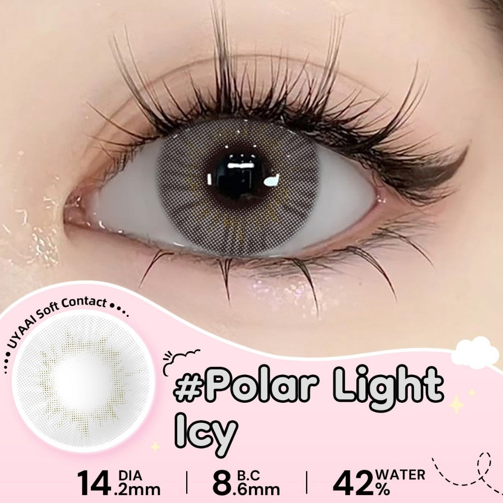 UYAAI Softlens Normal  Seri #Beeswax Pony Gray Sepasang Lensa Kontak Diameter14.0-15.0MM Kadar Air 42% soflens