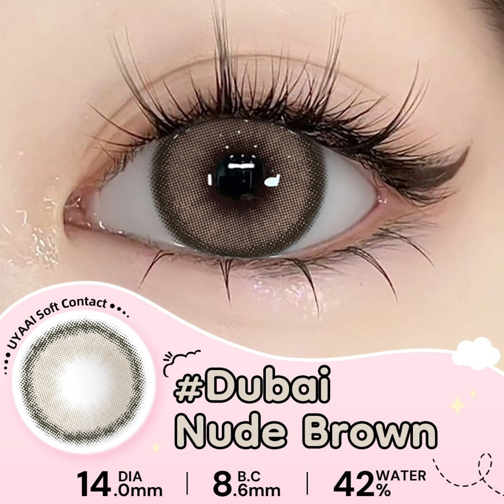 UYAAI Softlens Normal  Seri #Beeswax Pony Gray Sepasang Lensa Kontak Diameter14.0-15.0MM Kadar Air 42% soflens
