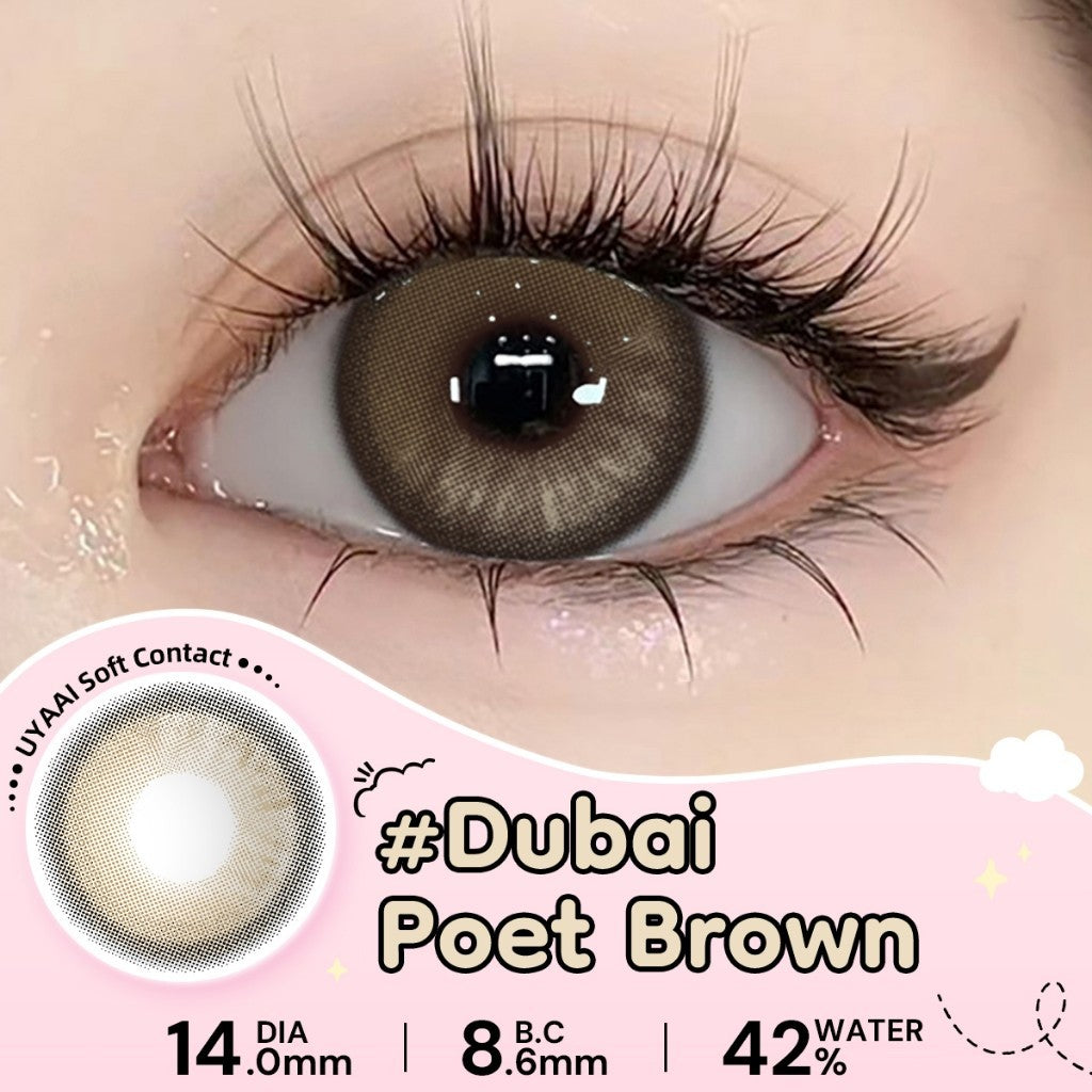 UYAAI Softlens Normal  Seri #Beeswax Pony Gray Sepasang Lensa Kontak Diameter14.0-15.0MM Kadar Air 42% soflens