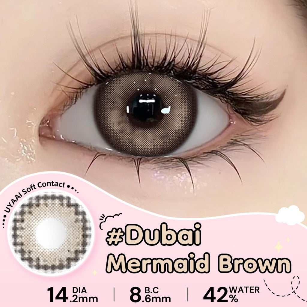 UYAAI Softlens Normal  Seri #Beeswax Pony Gray Sepasang Lensa Kontak Diameter14.0-15.0MM Kadar Air 42% soflens