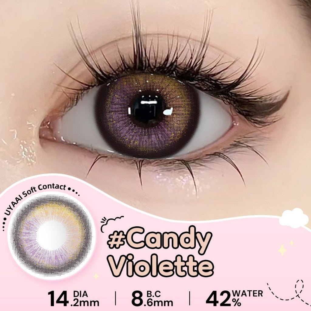 UYAAI Softlens Normal  Seri #Beeswax Pony Gray Sepasang Lensa Kontak Diameter14.0-15.0MM Kadar Air 42% soflens