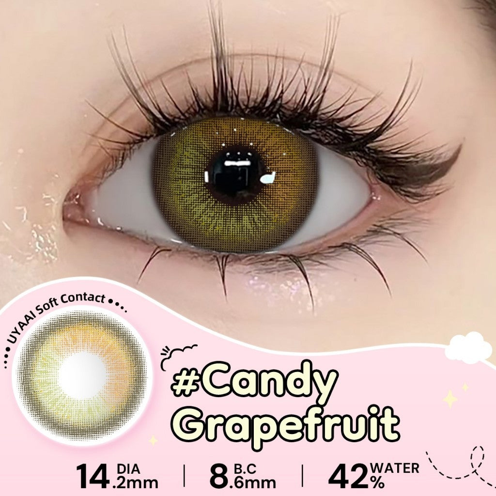 UYAAI Softlens Normal  Seri #Beeswax Pony Gray Sepasang Lensa Kontak Diameter14.0-15.0MM Kadar Air 42% soflens