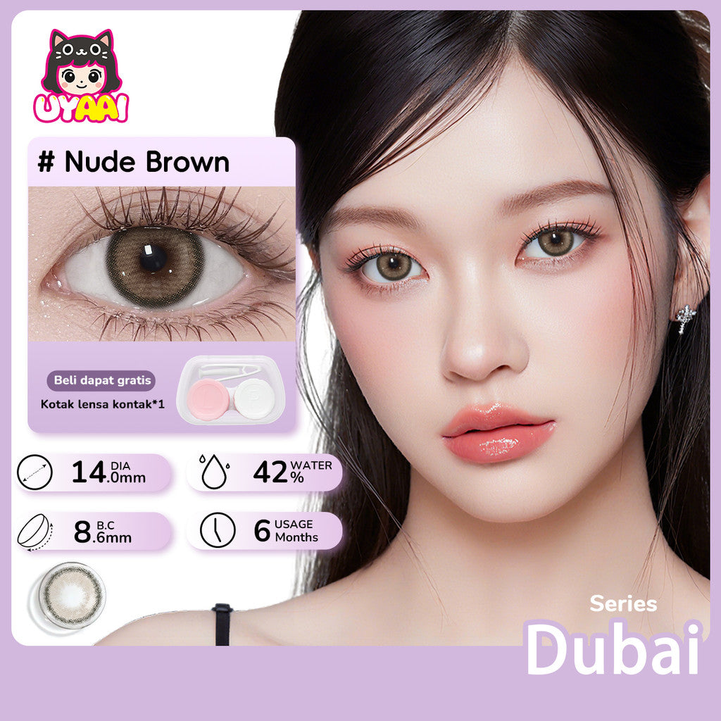UYAAI Softlens Normal  Seri #Beeswax Pony Gray Sepasang Lensa Kontak Diameter14.0-15.0MM Kadar Air 42% soflens
