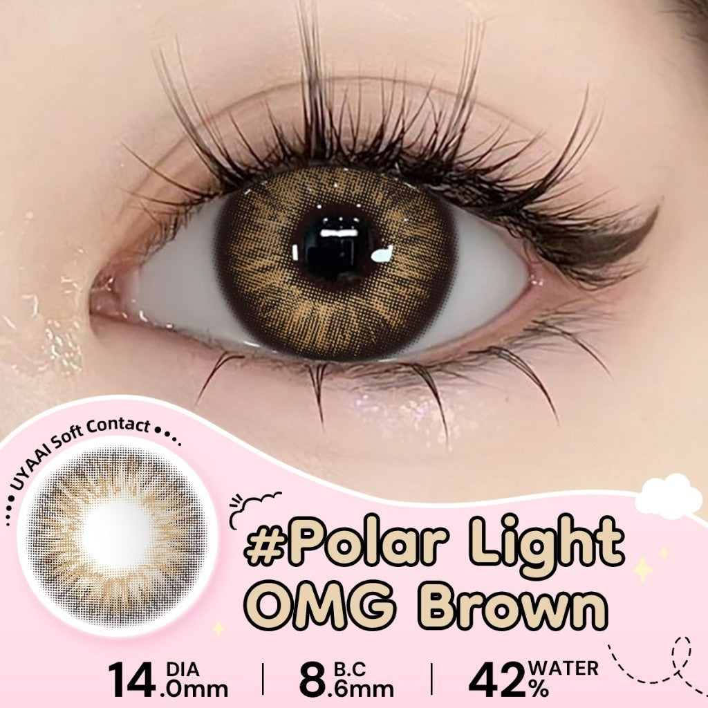 UYAAI Softlens Normal  Seri #Beeswax Pony Gray Sepasang Lensa Kontak Diameter14.0-15.0MM Kadar Air 42% soflens