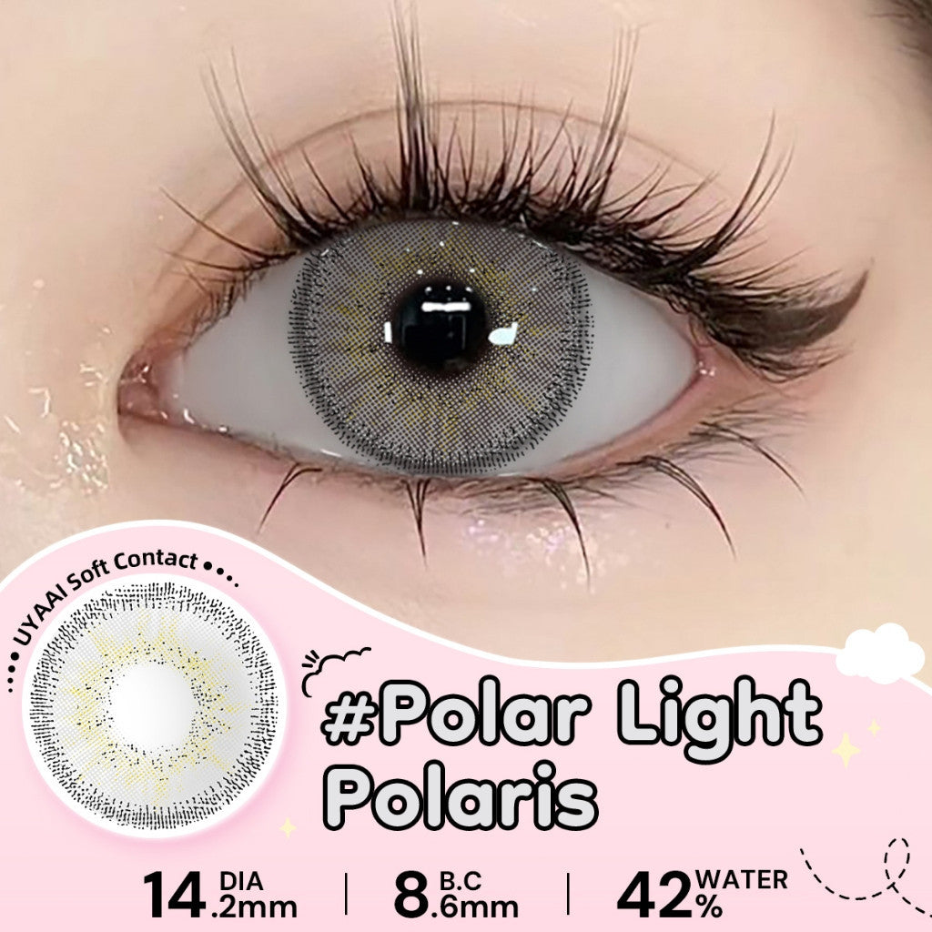 UYAAI Softlens Normal  Seri #Beeswax Pony Gray Sepasang Lensa Kontak Diameter14.0-15.0MM Kadar Air 42% soflens