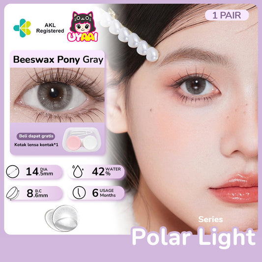 UYAAI Softlens Normal  Seri #Beeswax Pony Gray Sepasang Lensa Kontak Diameter14.0-15.0MM Kadar Air 42% soflens