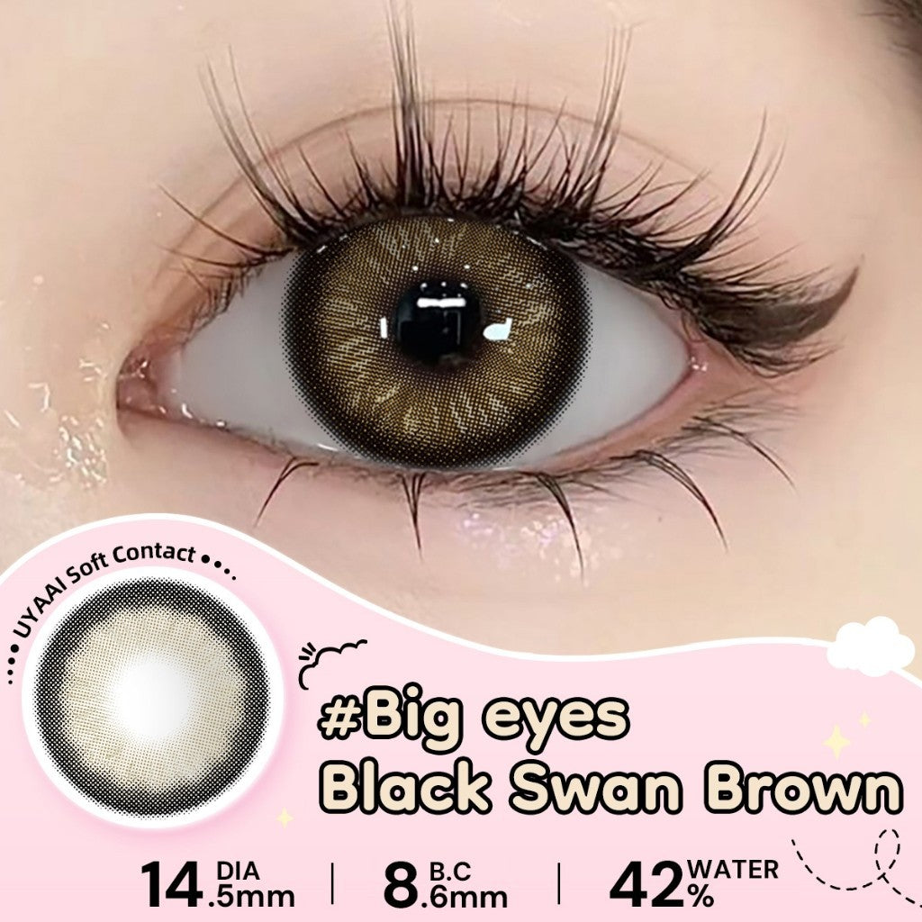 UYAAI Softlens Normal  Seri #Beeswax Pony Gray Sepasang Lensa Kontak Diameter14.0-15.0MM Kadar Air 42% soflens