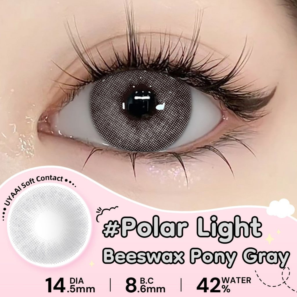 UYAAI Softlens Normal  Seri #Beeswax Pony Gray Sepasang Lensa Kontak Diameter14.0-15.0MM Kadar Air 42% soflens